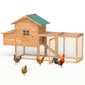 GOJOOASIS Wooden Chicken Coop for 2-5 Chickens Outdoor Wooden Hen House Poultry Pet Hutch for Backyard Outdoor w/Tray Run Cage & Nesting Box(A) - size: A