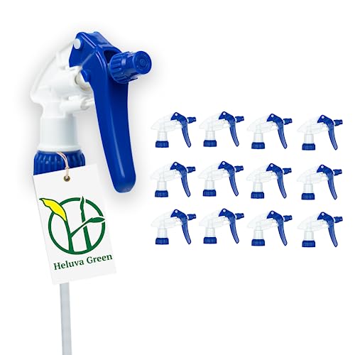 Heluva Green Spray Bottle Nozzle Replacement Tops, Blue 13 Pack | Heavy-duty trigger sprayer tops for commercial and home cleaning. Fits 8/16/24/32 oz plastic & glass bottles. - color: Blue, size: 13 Pack