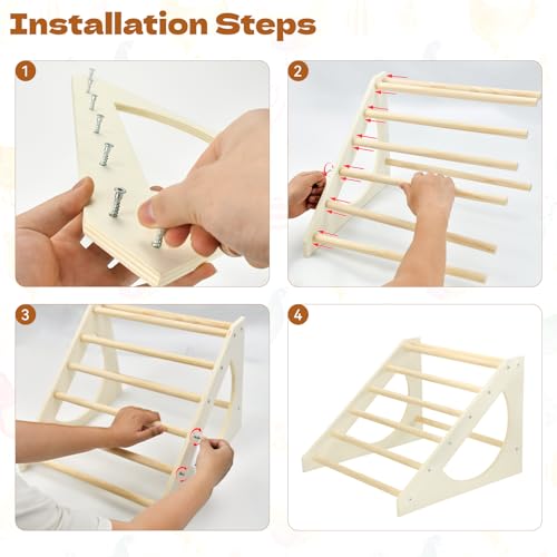 Chicken Roosting Bar Solid Wood Roosting Ladder Poultry Perch Stand Jungle Gym for Backyards Chicken Coops Farms Chicken Toy for Chicks Hens Roosters Large Birds Parrots Macaws S - size: Small