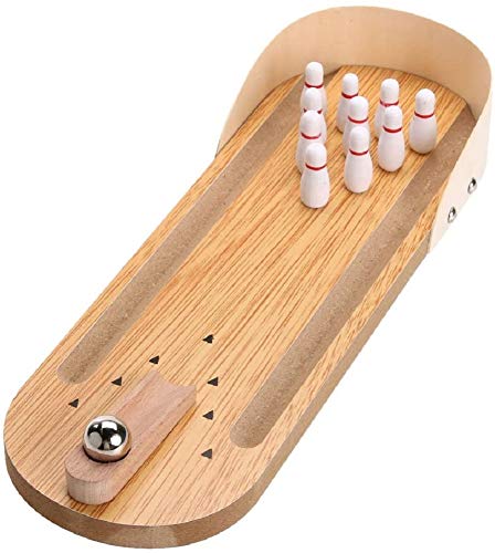 Litewoo Bird Training Toy Mini Bowling Wooden Parrot Desktop Intelligence Training Game for Parakeet Cockatiel Conure Lovebird Budgie Finch Cockatoo African Grey - color: Educational Bowling Toy