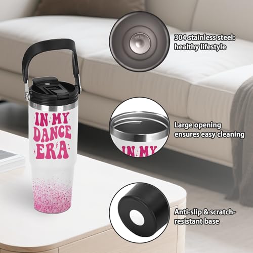 Dance Gift for Girls - 30oz Dance Tumbler with Handle, Stainless Steel Insulated Cup for Dancers, Teachers & Teams, Leakproof Water Bottle for Ballet & Hip Hop, Thoughtful Birthday & Christmas Gift - color: Dance1
