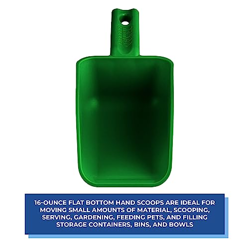Vikan Remco 63002 Color-Coded Plastic Hand Scoop - BPA-Free Food-Safe Kitchen Utensils, Restaurant and Food Service Supplies, 16 oz, Green