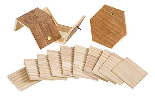 Toysmith Beetle & Bee Solitary Habitat Kit, Wooden Outdoor Science Toy | Kids Outdoor Toy, Bee House Craft, Garden Kit Learning, 13 FSC Wood Pieces, No Glue Hardware, Age 8+ Pollinator Activity - style: Solitary Bee Habitat