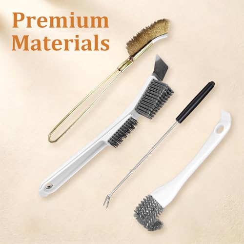 4Pcs Bird Cage Cleaner Brush Kit,Birdcage Cleaning Brush with Long Handle,Bird Cage Accessories Stainless Steel Poop Remover Fork Cleaner for Small Animal Cages - color: set B