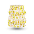 Egg Apron for Kid and Adult, Deep Pockets with Elastic Closure | Long Ties to Wrap Around and Tie In Front, Yellow Chick Printed, Egg Collect Gather Hold Apron - color: Yellow for Adult