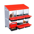 6-Hole Chicken Nesting Box with Removable Lid, Metal Chicken Coop with Roll Away Design/Easy Egg Collection/Ventilation Holes, for Chicken Coops, Duck Coops and Hens - color: Red, size: 6 holes without legs