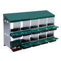 Chicken Nesting Boxes,10 Compartment Metal Roll Away Nest Box for Chicken Coop,Chickens Laying Egg, Lid Cover to Protect Eggs,Easy Egg Collection,Cleanable Pull Out Hen Roosting Boxes - color: green, size: 10 holes