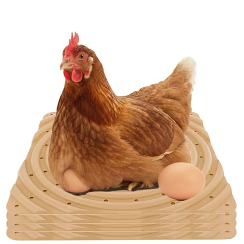 Lil'Clucker Washable Chicken Nesting Pads for Laying Eggs Nesting Pads for Chicken Coop Nesting Chickens Durable Chicken Bedding for Coop, Poultry Nest Box Pads for Chickens (Straw, 4-Pack) - color: Straw, size: 4-Pack