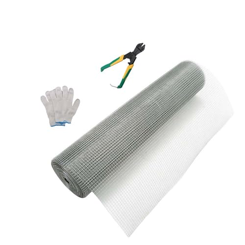 Hardware Cloth 48 in x 100 ft 1/2 in, 20 Ga Galvanized Wire Fence, Chicken Wire Fence with Pliers and Glove, for Chicken Coop, Screen mesh, Rabbit Fence and Poultry Enclosures (Silver White) - color: Silver White, size: 1/2in 48in x 100ft(with Gloves and