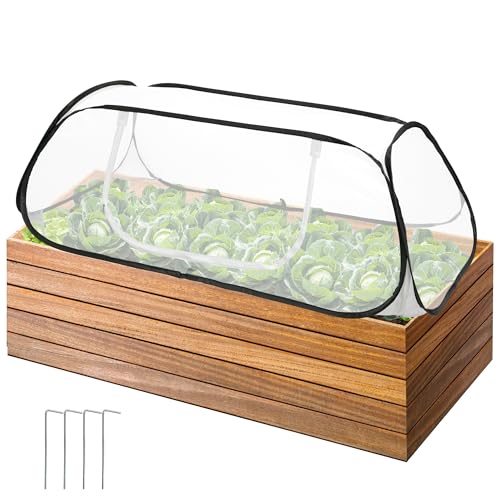 45" x 22" x 16" Pop Up Garden Rows Plants Cover, Raised Garden Beds Vegetable Rows Plant Protector, Insect Bird Barrier Plant Net Cage with Stakes for Protecting Seedlings Fruits Vegetable Row - color: 1 Pc