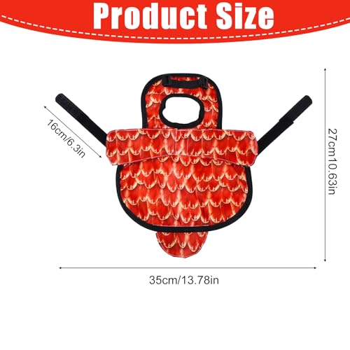 Chicken Saddles for Hens, Chicken Apron Back Protector Hen Mating Saddle Back Cover with Adjustable Shoulder Straps for Hens Pecking & Mating Protection (Red)