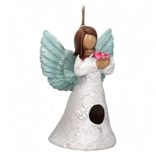 Spoontiques - Birdhouse - Garden Décor - Decorative Bird House for Yard and Garden Decoration - Hanging Novelty for Outdoor Patio - Angel Birdhouse