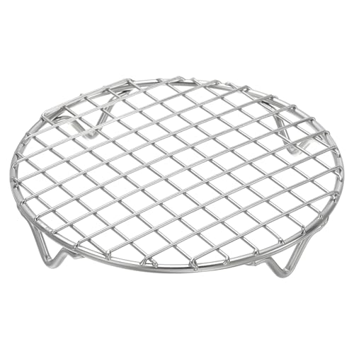 uxcell Round Cooking Rack 5.9 Inch Dia Stainless Steel Wire Cooling Steamer Rack for Baking Canning Cooking Roasting Cooling Grilling Drying, Silver - size: 5.9 Inch