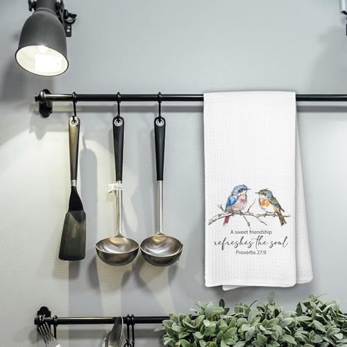 A Sweet Friendship Refreshes The Soul Bird Towels, Christian Friendship Gifts for Women, Bible Verse Bird Decor Dish Towels for Bathroom Bedroom Home - color: Color-1