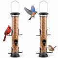 CHILDLION 2 Pack Tube Feeder, Squirrel Proof Bird Feeders for Outside,Hanging 6 Port Tube Bird Feeder Transparent Finch Bird Feeder for Attracting Birds in Your Lawn, Garden, Balcony, 20 Inch