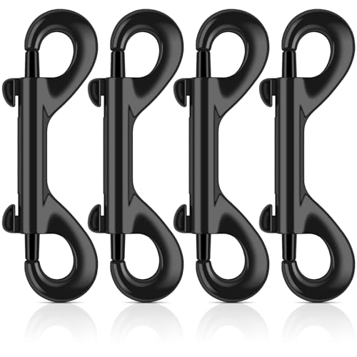 ERKOON 3.5 inch Double Ended snap Hooks,110lbs Metal Clips Load Capacity Zinc Alloy Double Sided Clips Heavy Duty Trigger Snap for Dogs Leashes/Water Bucket/Horse Feed/Hammocks Bolt snap (4 Pack) - size: 4 Pack