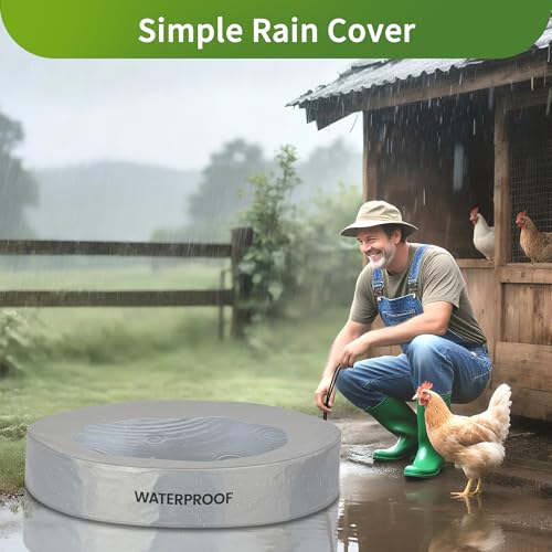 Chicken Dust Bath Tub - 32"D & 8"H Foldable Chicken Coop Accessories to Mix Sand Chilli DE Or Lime Dust in Chicken House, Keep Poultry Hens, Rooster, Button Quail Healthy & Clean, Double as Duck Pool