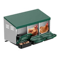 Aivituvin Chicken Nesting Box, 3 Compartments Chicken Egg Laying Box, Metal Nesting Boxes with Swing Perch for Chickens, Roll Away Egg Collection for Chicken Coop (Green) - color: Green