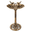 32inch Antique Bird Bath Outside Garden Weather Resistant Polyresin Backyard Expressions - color: Bronze
