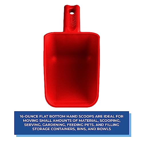 Vikan Remco 63004 Color-Coded Plastic Hand Scoop - BPA-Free Food-Safe Kitchen Utensils, Restaurant and Food Service Supplies, 16 oz, Red - color: Red, size: 16 ounces