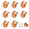 No Waste Chicken Feeders, DIY Automatic Poultry Feeder - 8 Ports Orange | Buckets Barrels Bins Troughs‑mountable Design for common Breeds of Chicken Flock with Hole Saw - size: 8 Ports