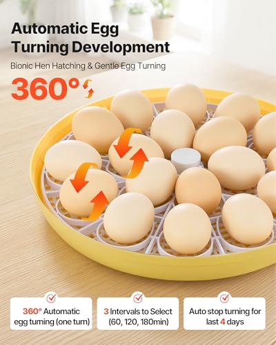 VEVOR 18 Egg Incubator, Automatic Egg Turner with LED Candler, Temperature & Humidity Control, 360° View Clear Window, Auto Water Refill, Poultry Eggs Incubators for Hatching Chicks Ducks Goose Quail | Precise Control,Digital Display - size: 18 Eggs