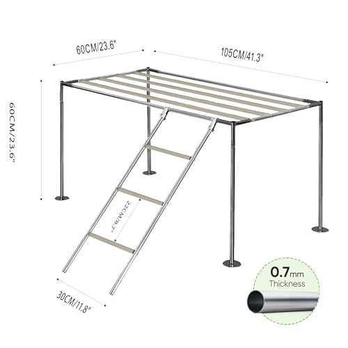 Chicken Roosting Ladder, Chicken Perch Coop, Large Metal Coop Accessories, Strong and Durable, Easy to Installation&Clean, Backyard Playground, 43.3' L X 19.3' W X 39.4'