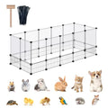 DINMO 28 Panels Bunny Playpen, Iron Net Bottom, 61.4" L x 25.4" W x 22.3" H | For Small Animals: Kittens, Guinea Pigs, Hamsters, Ferrets, Hedgehogs, Chicks & Ducklings, DIY, Expandable Portable Enclosure - style: Plastic+Metal-28 panels-L