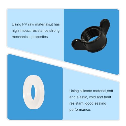 30 Sets Silicone Washers and Wing Nuts for Poultry Waterer Cups Chicken Water Nipples, Silicone O-Rings 16mm OD 8mm ID 2mm Thickness Seal Gasket (30 Sets, OD:16mm ID:8mm)
