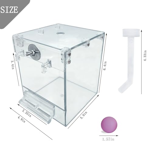 PINVNBY Bird Bath Box,Parrot No-Leakage Bathtub for Cage Hanging Tube Shower Box Cage Accessory with Water Injector and Balls Toys for Small Pet Birds Canary Lovebirds Budgies(6 Pcs)
