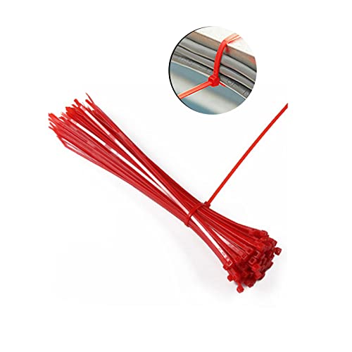 Zip Ties, 100pcs Red Zip Ties 8 Inch, Plastic Ties Small Zipties Cable Tie Wraps, Multi-Purpose Cable Management Ties, Self-Locking Ziptie for Office and Home(Can bear 30lb) - color: Red, size: 8" (100 Pack)