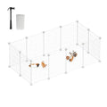 SONGMICS Pet Playpen, Small Animal Cage, Pet Fence with Cable Ties, DIY Metal Enclosure for Guinea Pigs, Hamsters, Rabbits, Hedgehogs, White ULPI001W01 - color: White, size: 48.4"L x 24.8"W x 16.1"H, style: 12 Panels