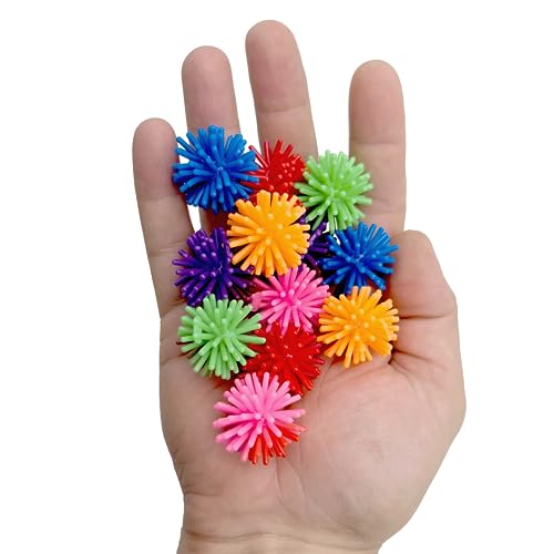 by M&M 2142 Pk24 Rainbow Spike Balls - Classic Rubber Bird Foot Toys, Soft Spikes, Lighweight, Fun to Grab, Small Pets Budgie Cockatiel Lovebird Parrotlet