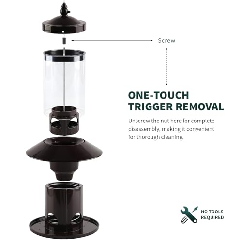 Squirrel-Proof Bird Feeder for Outdoor Hanging Wild Bird Seeds. - color: 11"H Bronze