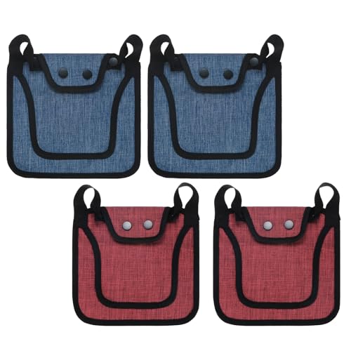 M METERXITY 4-Pack Premium Chicken Saddle, 25.4cm/10" Hens Saddle with Adjustable Strap Birds Feather Protector for Back and Sides Poultry Saver for Hens and Roosters [Red,Blue Each 2] - color: Red,Blue