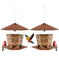 Jealoeur Bird Feeders for Outdoors Hanging Bird Feeder Wild Birds Seed, Brown 2 Pack - color: Brown 2 pack