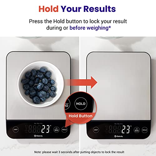 Etekcity 22lb Food Nutrition Scale, Smart Calorie Calculator, Waterproof - color: Stainless Steel with Black Accents