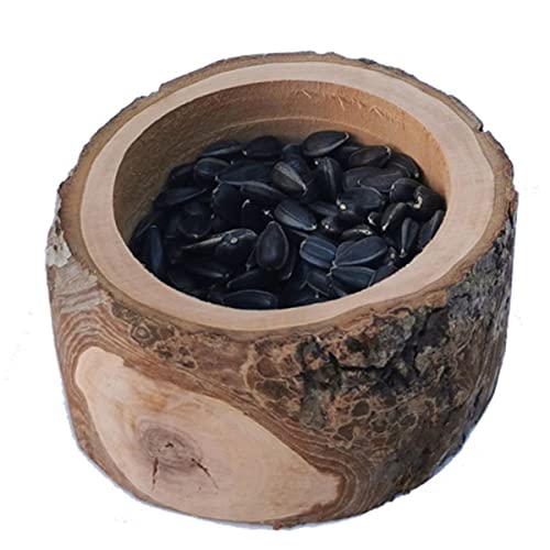 Apple Wood Feeding Bowl for Small Animals, Food Dish for Guinea Pig, Chinchilla, Parrots - color: Round Bowl