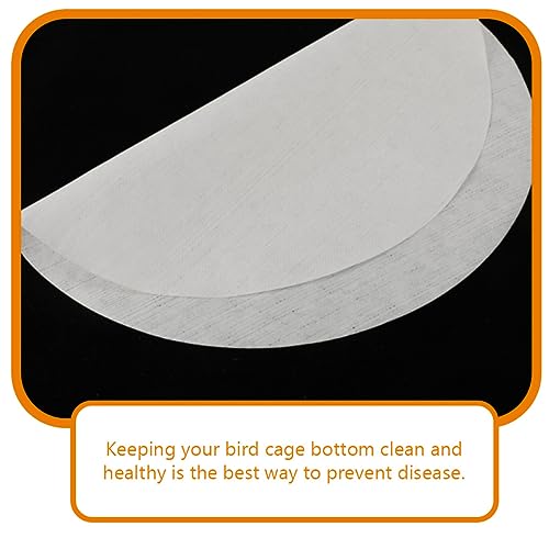 SUPVOX 100pcs Bird Cage Liner Mats Absorbent Parrot Cage Cushion Pads Round Fecal Tray Liners Safe and for Easy Cleaning