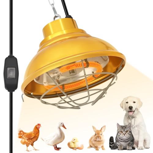 Chicken Heat Lamp 350W Chicken Coop Heater with Carbon Fiber Bulb Winter Hanging Heat Lamp for Chicks Brooder Pen, Duck, Pet House, Poultry, Greenhouse Plant (350 Watt)
