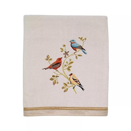 Avanti Linens - Bath Towel, Soft & Absorbent, Nature Bathroom Decor (Gilded Birds Collection) - color: Gilded Birds, size: Bath Towel