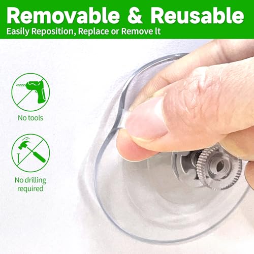 WENMIXER Suction Cups for Window Bird Feeders, 2.48"/63mm Clear PVC Strong Suction Pads with Screw Nut, Removable & Reusable Suction Cups for Wall, Window Hanging (2 Pcs)