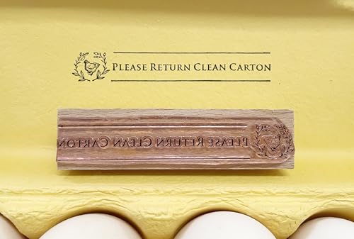 Custom Egg Carton Stamp-Fresh Chicken Eggs Stamp -Please Return Carton Stamp (4"x1" Woodblock Stamp)