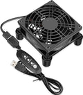 GDSTIME Small 92mm Router Fan Cooler with L/M/H 3 Speed Controller, 5V USB | Brushless DC Case Fans, for Xbox, Modem, Routers, Mini PC, DVR, TV Box Cooling - size: 92mm USB Fan