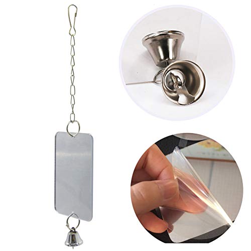 Acrylic Bird Mirror for Small Birds, Parrot Cage Toys 1PC (4.72" x 3.14") – Clear Unbreakable Hanging Mirror Cage Accessory for Parakeet, Cockatiel, Conure, Lovebirds, Budgies - size: 3.14''W * 4.72''H
