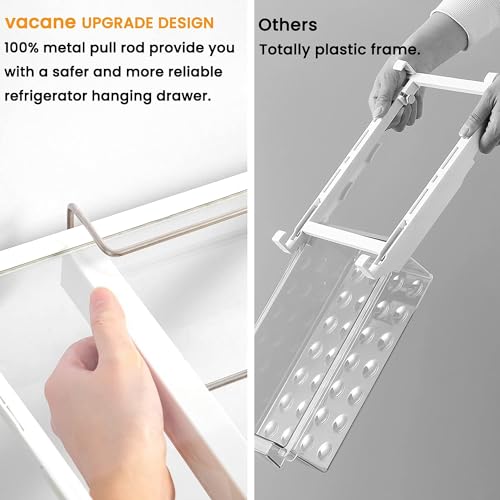 Deeper Refrigerator Drawers, Adjustable Refrigerator Shelf 14-19.5 Inches Large Fridge Drawer Organizer Pull Out, Deli Meat Container for Produce, Cheese, Bacon-XL - color: XL