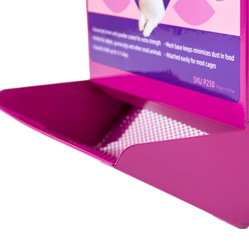 Metal Small Animal Feeder with Lid, Heavy Duty Rabbit Feeder, Large Capacity Rabbit Food Dispenser, Great for Rabbit, Guinea Pigs, Chinchillas and Other Small Animals.(7.4 inch, Purple) - color: Purple, size: 7.4 inch