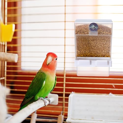 Glikceil 12 Pcs No Mess Bird Feeder Automatic Bird Parrot Feeder for Cage Bulk Parrot Seed Food Container Cage Accessories for Small Medium Parakeet Canary Cockatoo Cockatiel Finch