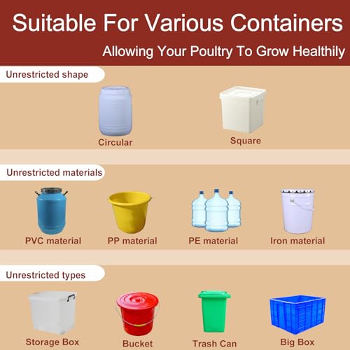 Automatic Water Cup Repair Kit, Nuts, Plugs, Gaskets & Springs for Red/Blue Chicken Waterer Cups (10 PCS)