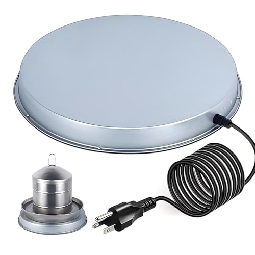 Chicken Water Heater for Winter， Heated Poultry Waterer Base,with Thermostat and 9.8ft Power Cord, Dia.11in - size: 1PACK